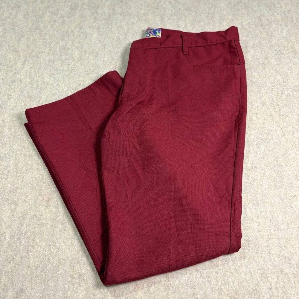 Madcap England Pants Mens 40 Burgundy Red Poly Viscose Straight Mod Retro Slacks